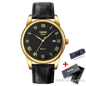 Skemi 9058 Man's Business Quartz Leather Strap Watch